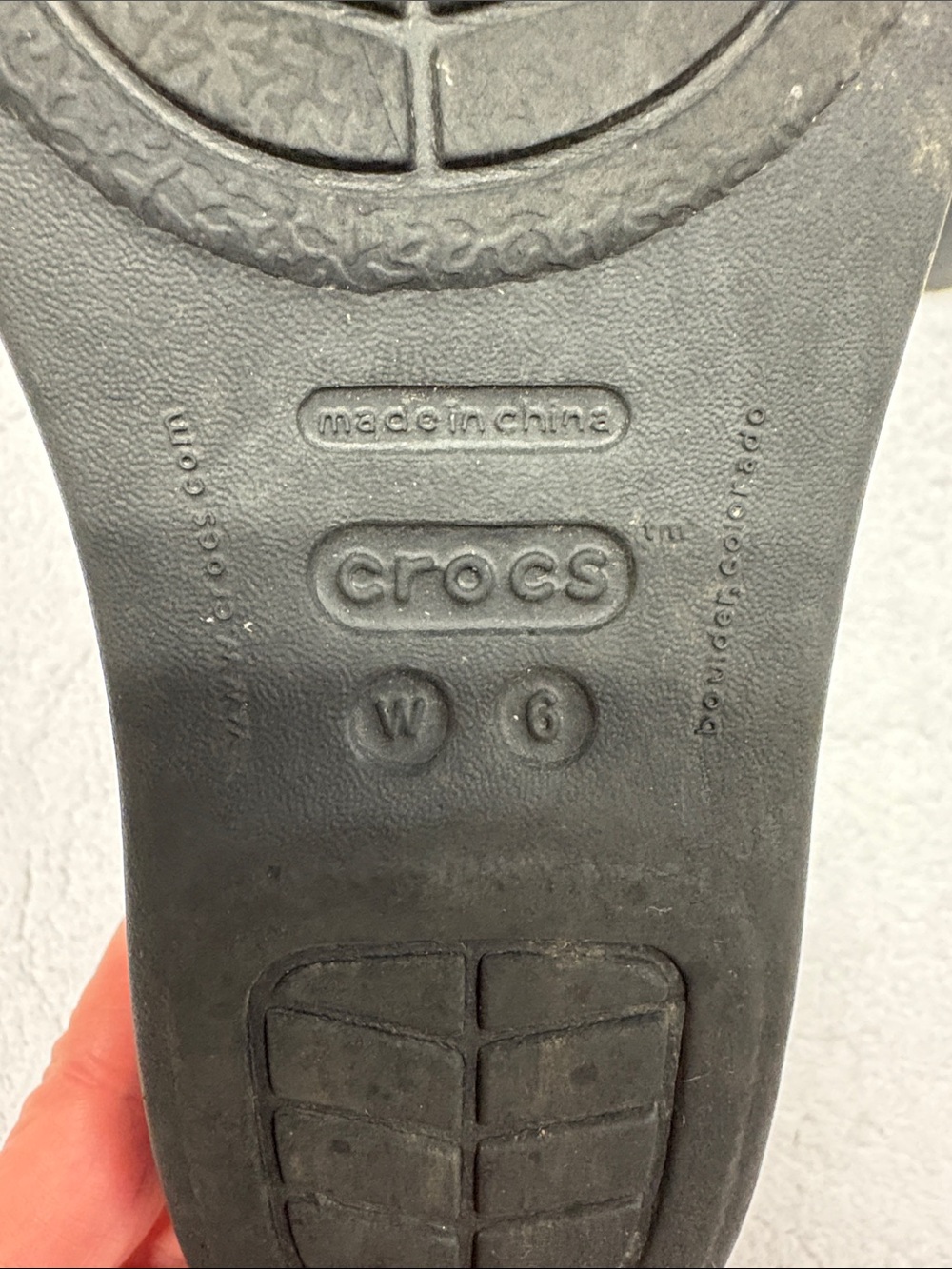 CROCS Rhonda wedge Black Multi-Strap Slide Sandals size 6 - Picture 6 of 6